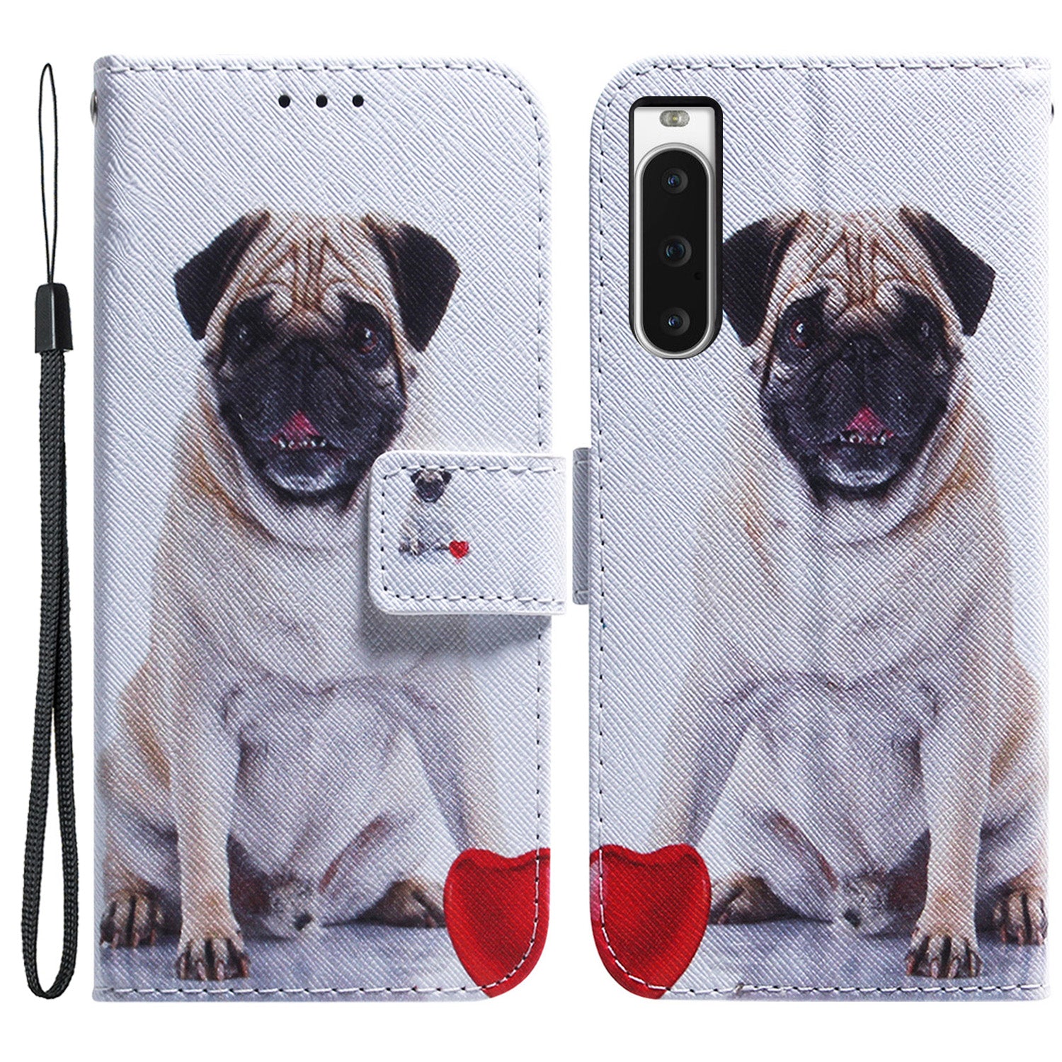 For Sony Xperia 10 V Wallet Phone Case Pattern Printing PU Leather Stand Cover with Wrist Strap