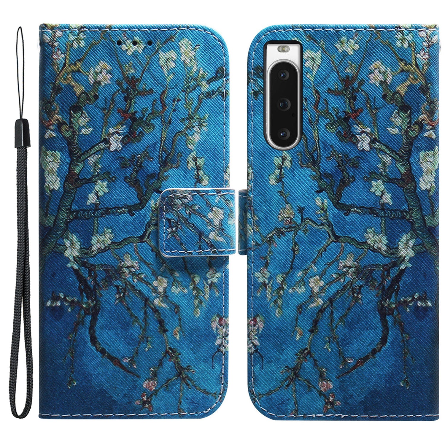 For Sony Xperia 10 V Wallet Phone Case Pattern Printing PU Leather Stand Cover with Wrist Strap