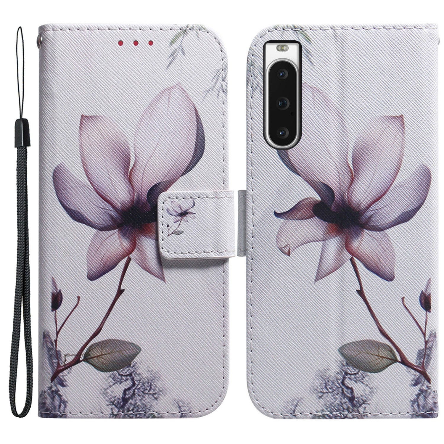 For Sony Xperia 10 V Wallet Phone Case Pattern Printing PU Leather Stand Cover with Wrist Strap