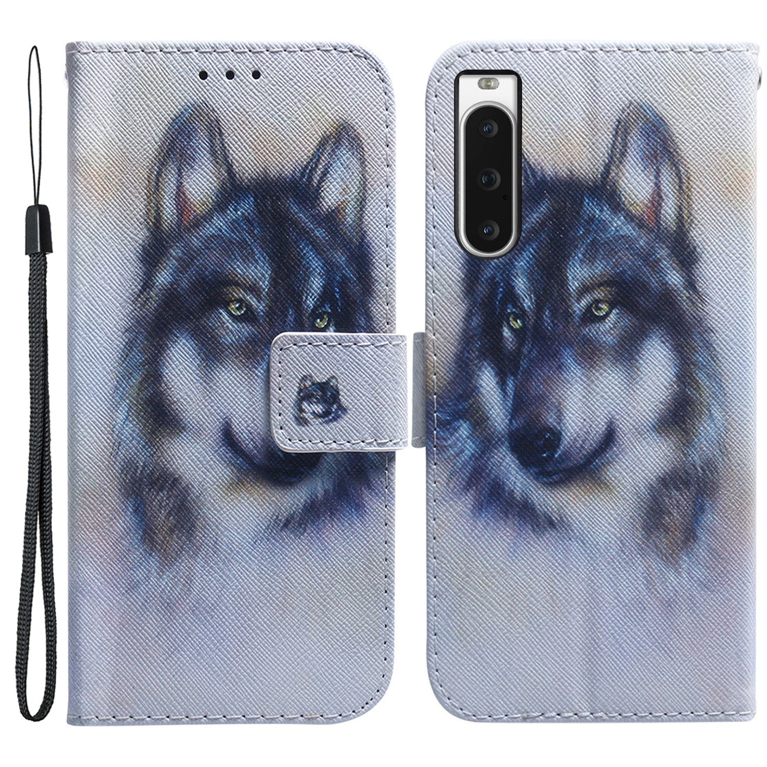 For Sony Xperia 10 V Wallet Phone Case Pattern Printing PU Leather Stand Cover with Wrist Strap