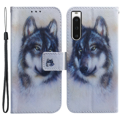 For Sony Xperia 10 V Wallet Phone Case Pattern Printing PU Leather Stand Cover with Wrist Strap