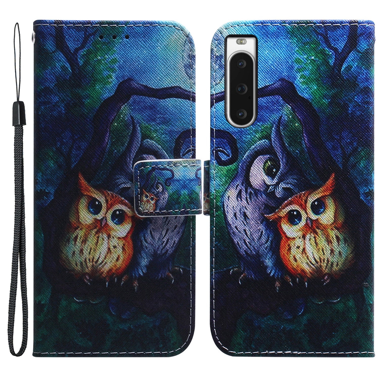 For Sony Xperia 10 V Wallet Phone Case Pattern Printing PU Leather Stand Cover with Wrist Strap