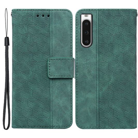 For Sony Xperia 10 V Phone Case Phone Wallet Stand Protective Cover Imprinted Leather Case