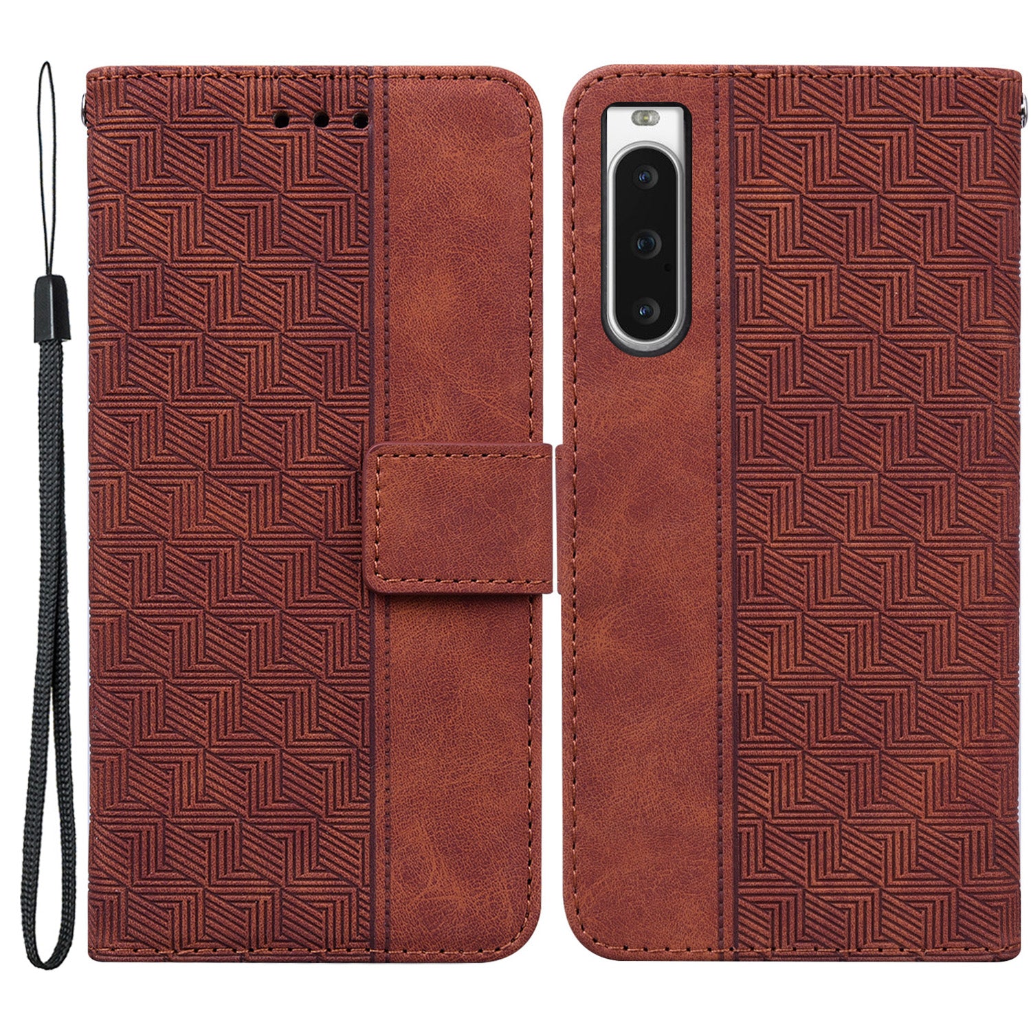 For Sony Xperia 10 V Phone Case Phone Wallet Stand Protective Cover Imprinted Leather Case