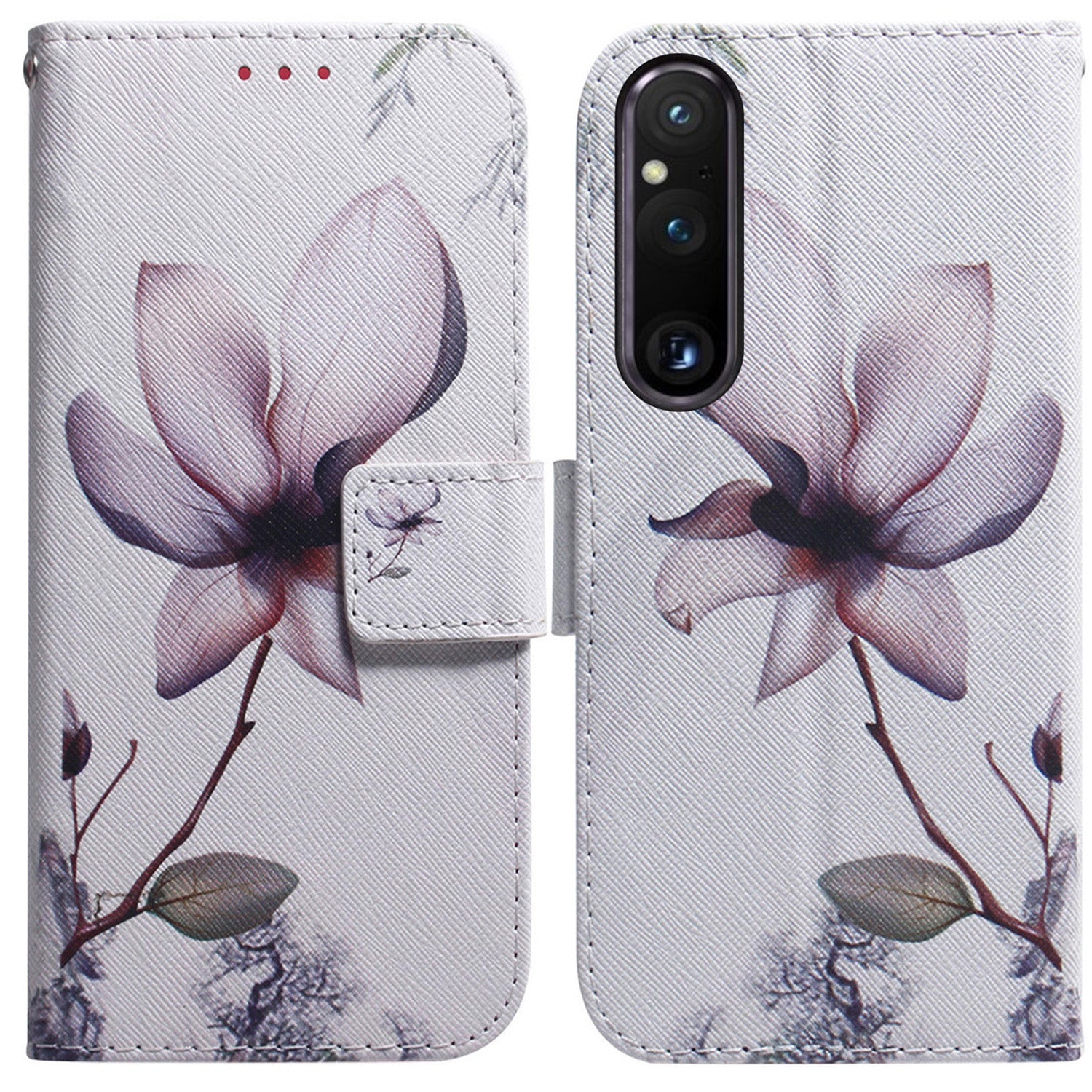 For Sony Xperia 1 V Pattern Printing Shockproof Stand Cover PU Leather Wallet Phone Case with Strap