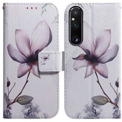 For Sony Xperia 1 V Pattern Printing Shockproof Stand Cover PU Leather Wallet Phone Case with Strap