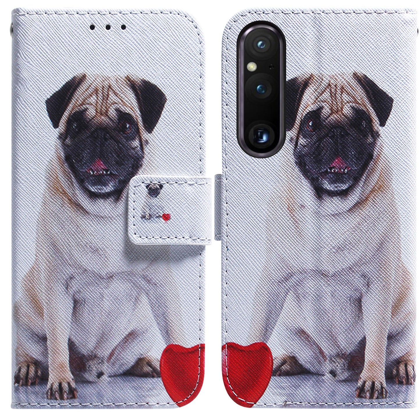 For Sony Xperia 1 V Pattern Printing Shockproof Stand Cover PU Leather Wallet Phone Case with Strap
