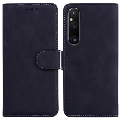 For Sony Xperia 1 V Solid Color PU Leather Wallet Case Magnetic Clasp Flip Stand Phone Cover