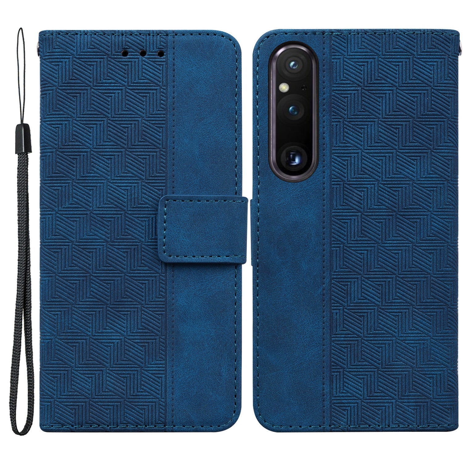For Sony Xperia 1 V Imprinted Phone Case Leather Wallet Stand Protective Cover