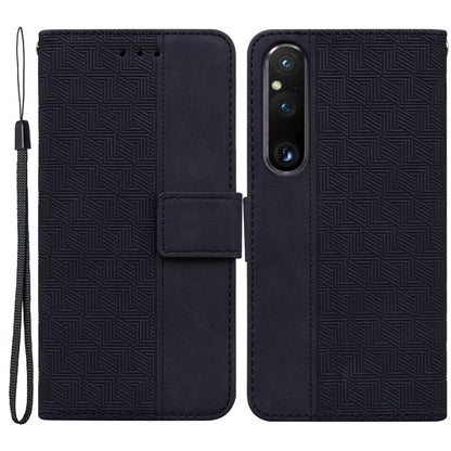 For Sony Xperia 1 V Imprinted Phone Case Leather Wallet Stand Protective Cover
