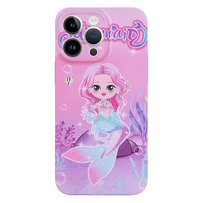 Anti-Drop Phone Case for iPhone 14 Pro Shockproof Cover Mermaid Pattern Printing Slim PC Case