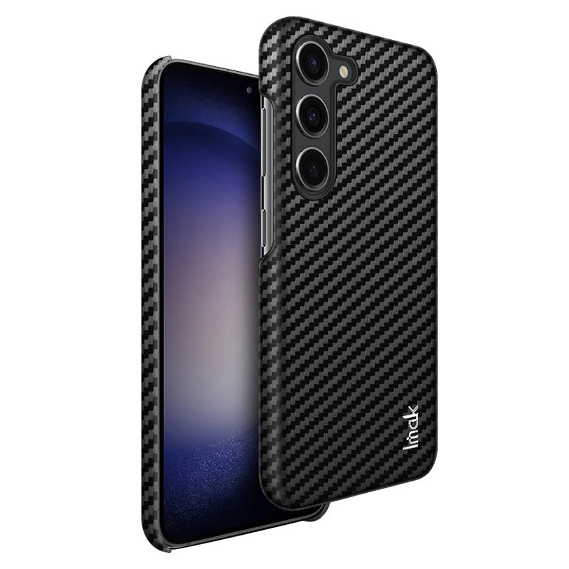 IMAK Ruiyi Series for Samsung Galaxy S23+ Phone Case PU Leather Coated PC Carbon Fiber Texture Phone Cover