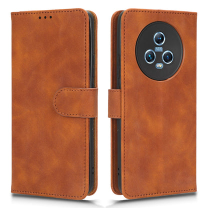 Skin Touch Feeling Phone Case For Honor Magic5 , PU Leather Stand Wallet Shockproof Phone Cover