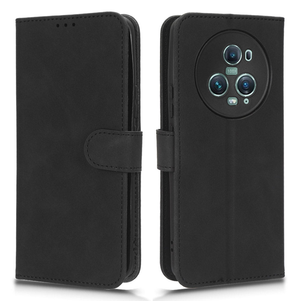 For Honor Magic5 Pro Flip Leather Phone Case Stand Wallet Skin-friendly Drop-proof Cell Phone Cover