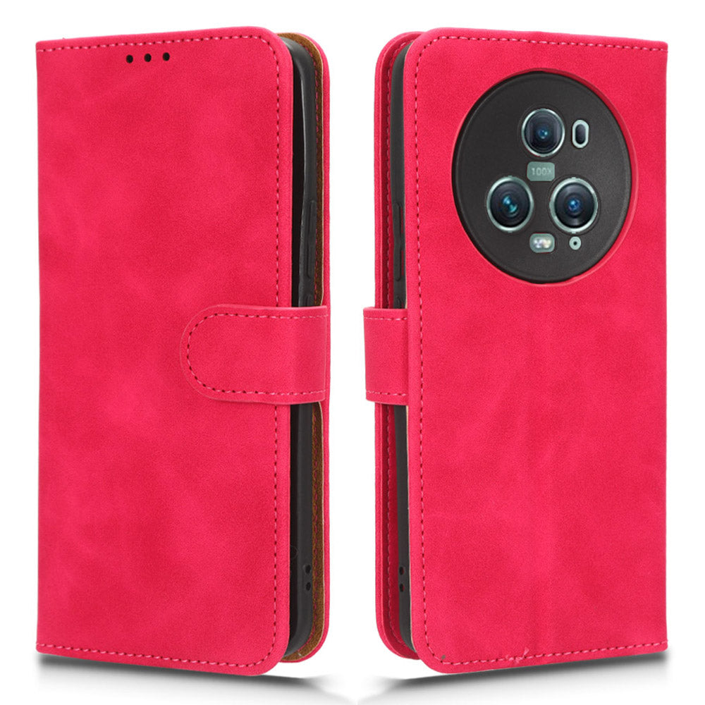 For Honor Magic5 Pro Flip Leather Phone Case Stand Wallet Skin-friendly Drop-proof Cell Phone Cover
