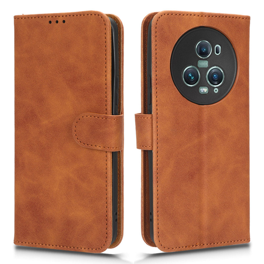 For Honor Magic5 Pro Flip Leather Phone Case Stand Wallet Skin-friendly Drop-proof Cell Phone Cover