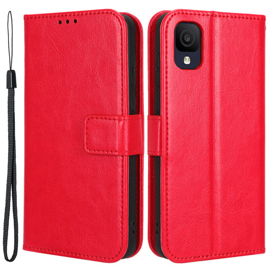 For TCL ION Z Crazy Horse Texture Phone Case PU Leather Wallet Anti-drop Flip Stand Cover