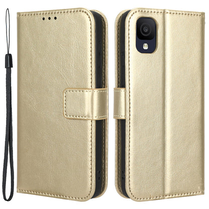 For TCL ION Z Crazy Horse Texture Phone Case PU Leather Wallet Anti-drop Flip Stand Cover