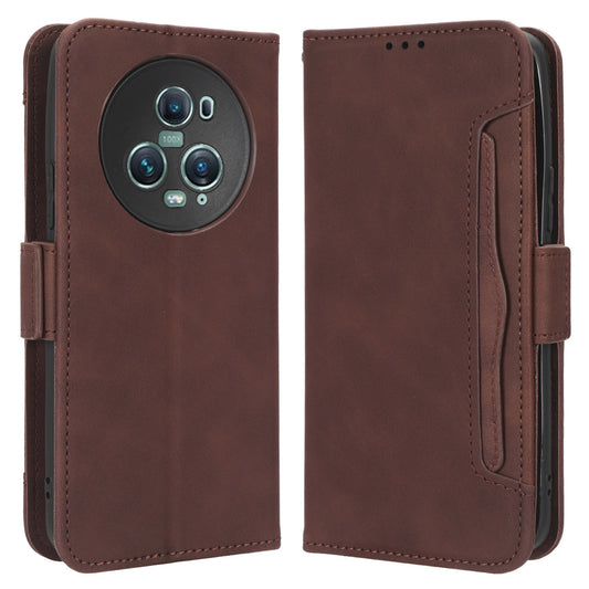 For Honor Magic5 Pro 5G PU Leather Protective Stand Cover Multiple Card Slots Wallet Phone Case