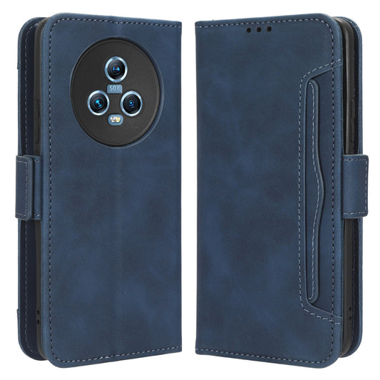 For Honor Magic5 5G Multiple Card Slots PU Leather Wallet Stand Cover Drop-proof Phone Case