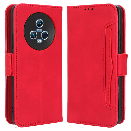 For Honor Magic5 5G Multiple Card Slots PU Leather Wallet Stand Cover Drop-proof Phone Case