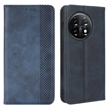 For OnePlus 11R 5G / Ace 2 5G PU Leather Wallet Phone Case Retro Magnetic Closing Stand Cover