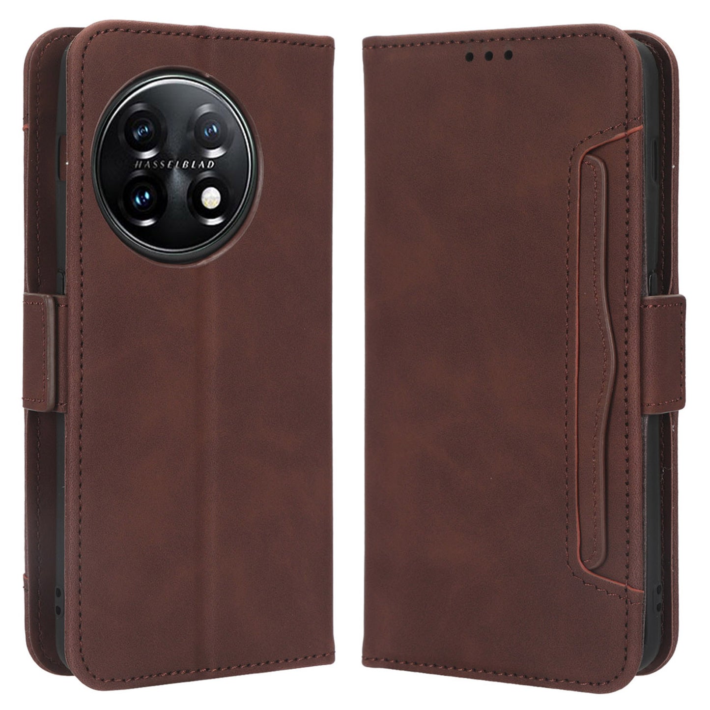 For OnePlus 11R 5G / Ace 2 5G PU Leather Stand Cover Multiple Card Slots Phone Wallet Case