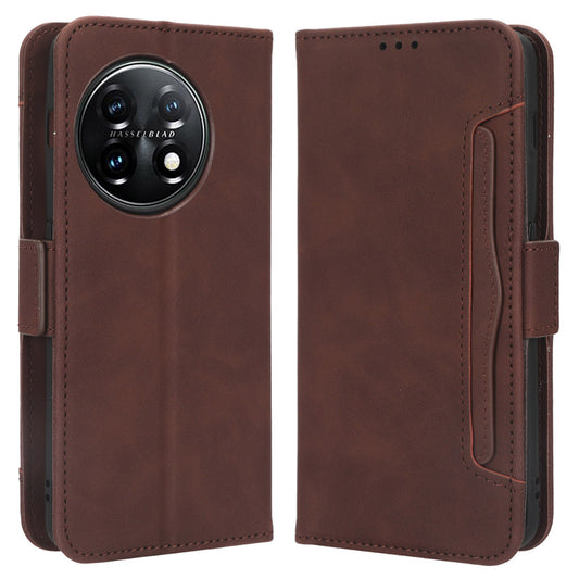 For OnePlus 11R 5G / Ace 2 5G PU Leather Stand Cover Multiple Card Slots Phone Wallet Case