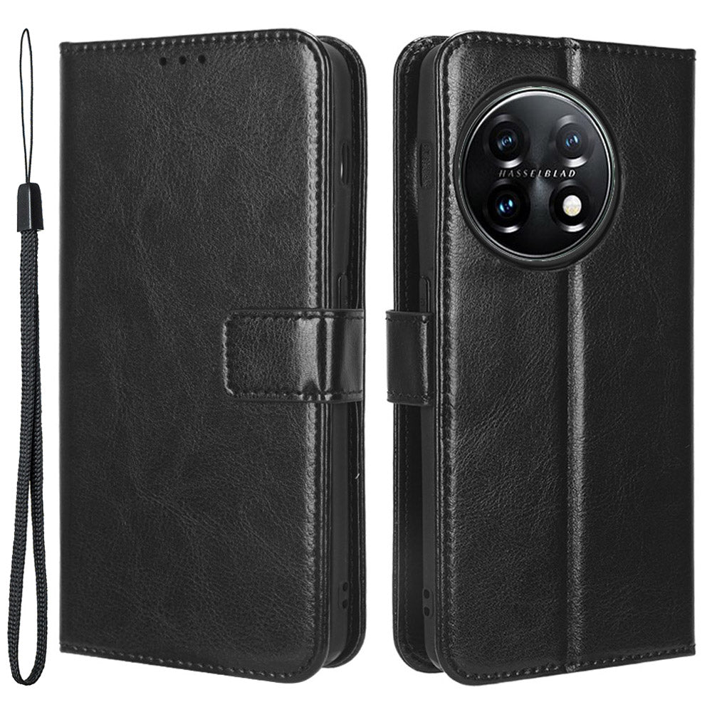 For OnePlus Ace 2 5G / 11R 5G PU Leather Wallet Flip Stand Cover Crazy Horse Texture Phone Case