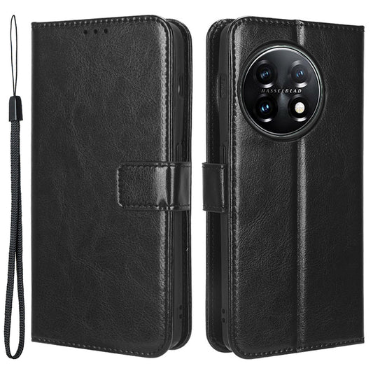 For OnePlus Ace 2 5G / 11R 5G PU Leather Wallet Flip Stand Cover Crazy Horse Texture Phone Case