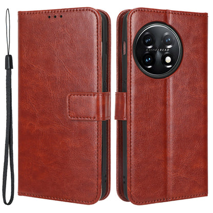 For OnePlus Ace 2 5G / 11R 5G PU Leather Wallet Flip Stand Cover Crazy Horse Texture Phone Case