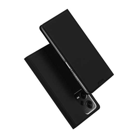 DUX DUCIS Skin Pro Series Leather Phone Case for Xiaomi Redmi Note 12 Pro+ 5G , Card Holder Stand Cover