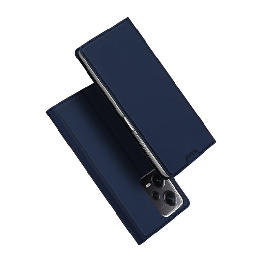DUX DUCIS Skin Pro Series Leather Phone Case for Xiaomi Redmi Note 12 Pro+ 5G , Card Holder Stand Cover