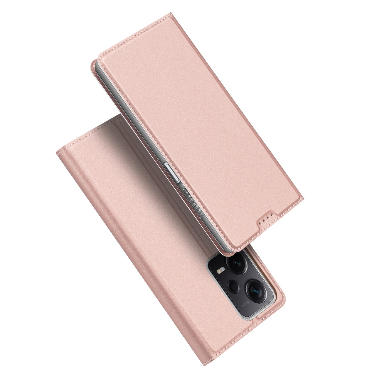 DUX DUCIS Skin Pro Series Leather Phone Case for Xiaomi Redmi Note 12 Pro+ 5G , Card Holder Stand Cover