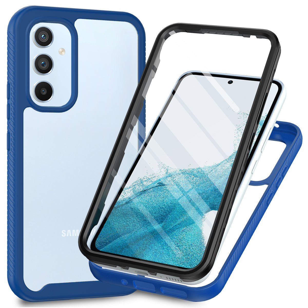 For Samsung Galaxy A54 5G Phone Case PC + TPU Full Protection Phone Cover with PET Screen Protector