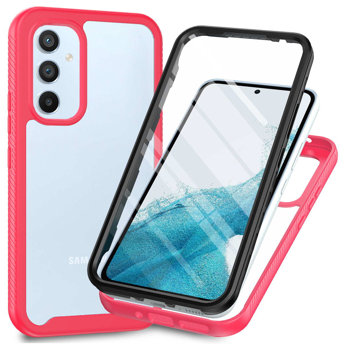 For Samsung Galaxy A54 5G Phone Case PC + TPU Full Protection Phone Cover with PET Screen Protector