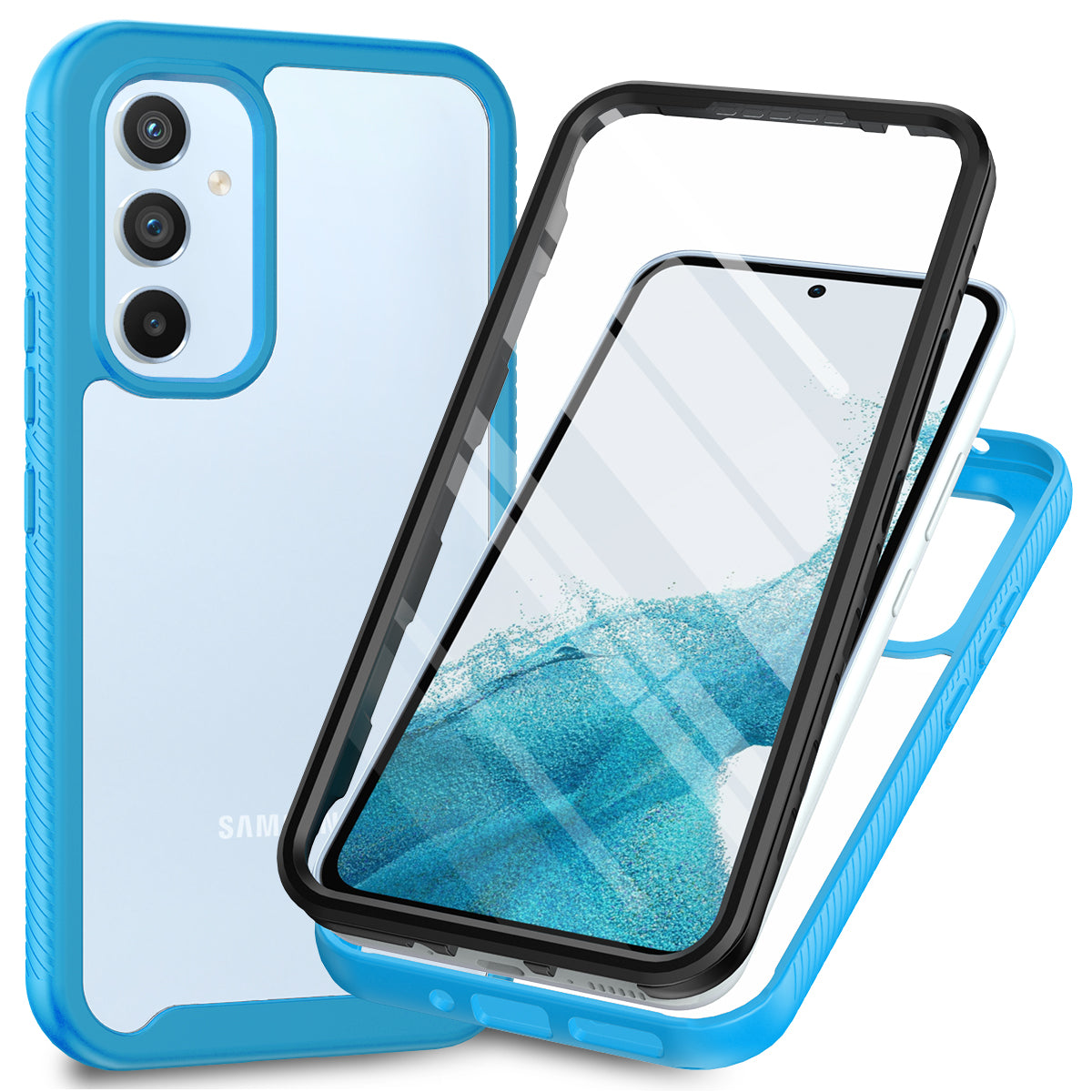 For Samsung Galaxy A54 5G Phone Case PC + TPU Full Protection Phone Cover with PET Screen Protector