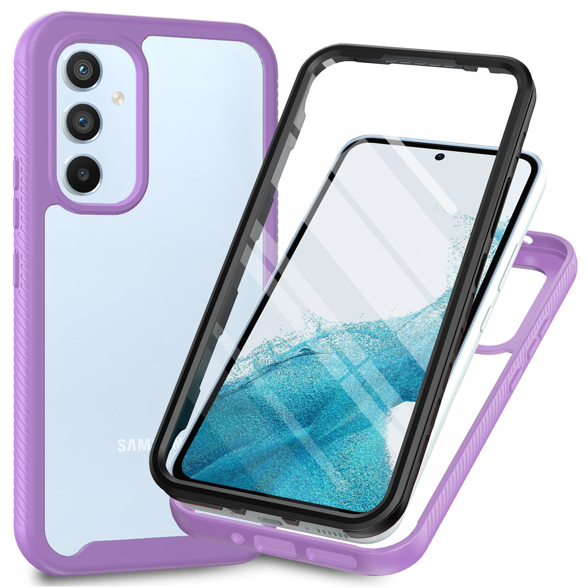 For Samsung Galaxy A54 5G Phone Case PC + TPU Full Protection Phone Cover with PET Screen Protector