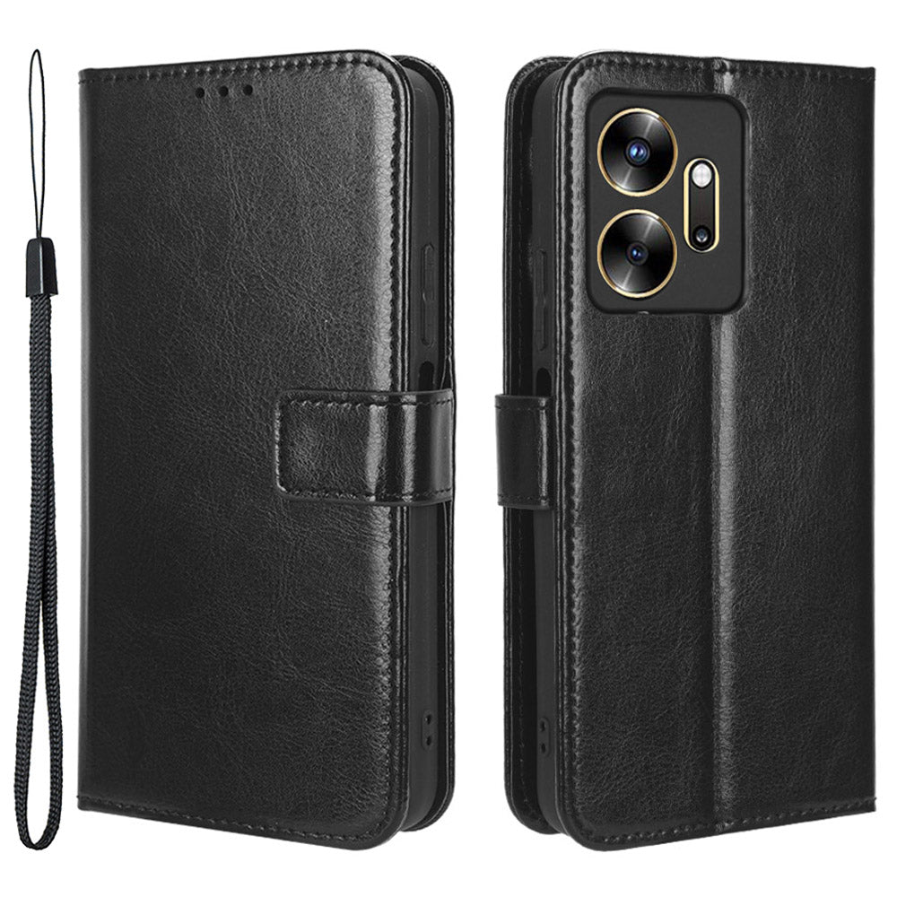 For Infinix Zero 20 4G X6821 Crazy Horse Texture Phone Case PU Leather Wallet Anti-Drop Flip Stand Cover