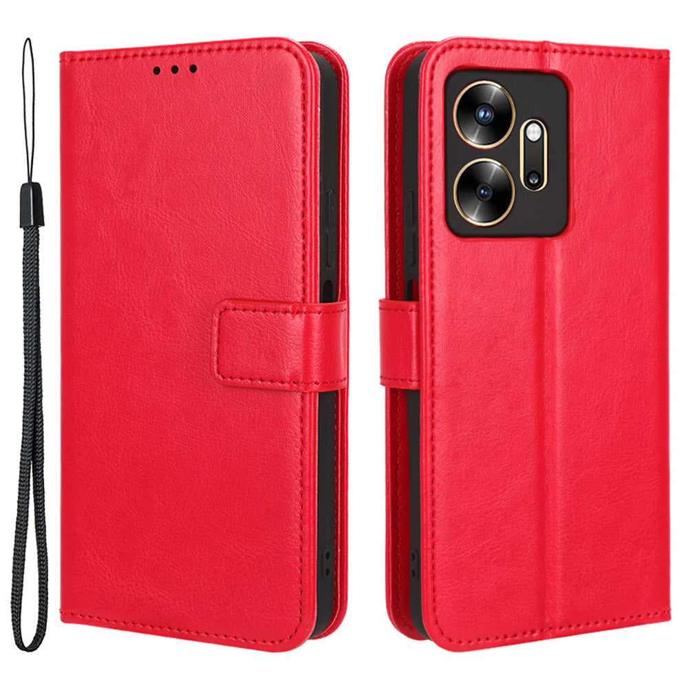 For Infinix Zero 20 4G X6821 Crazy Horse Texture Phone Case PU Leather Wallet Anti-Drop Flip Stand Cover