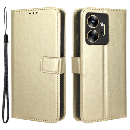 For Infinix Zero 20 4G X6821 Crazy Horse Texture Phone Case PU Leather Wallet Anti-Drop Flip Stand Cover