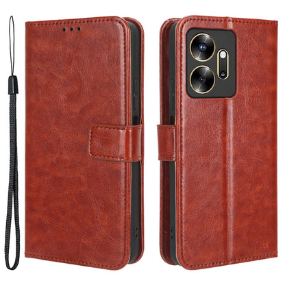 For Infinix Zero 20 4G X6821 Crazy Horse Texture Phone Case PU Leather Wallet Anti-Drop Flip Stand Cover