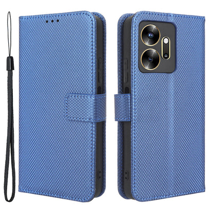 For Infinix Zero 20 4G X6821 PU Leather Wallet Phone Case Diamond Texture Shockproof Stand Cover
