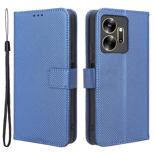 For Infinix Zero 20 4G X6821 PU Leather Wallet Phone Case Diamond Texture Shockproof Stand Cover