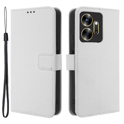 For Infinix Zero 20 4G X6821 PU Leather Wallet Phone Case Diamond Texture Shockproof Stand Cover