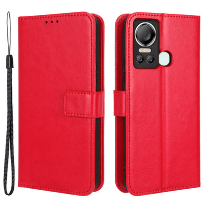 For Itel S18 / S663L / Vision 5 PU Leather Flip Cover Crazy Horse Texture Wallet Phone Case