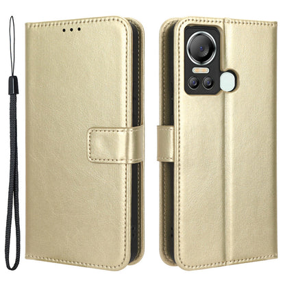 For Itel S18 / S663L / Vision 5 PU Leather Flip Cover Crazy Horse Texture Wallet Phone Case