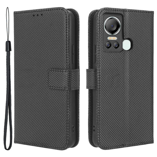 For Itel S18 / S663L / Vision 5 Wallet Phone Case Diamond Texture PU Leather Folio Flip Cover