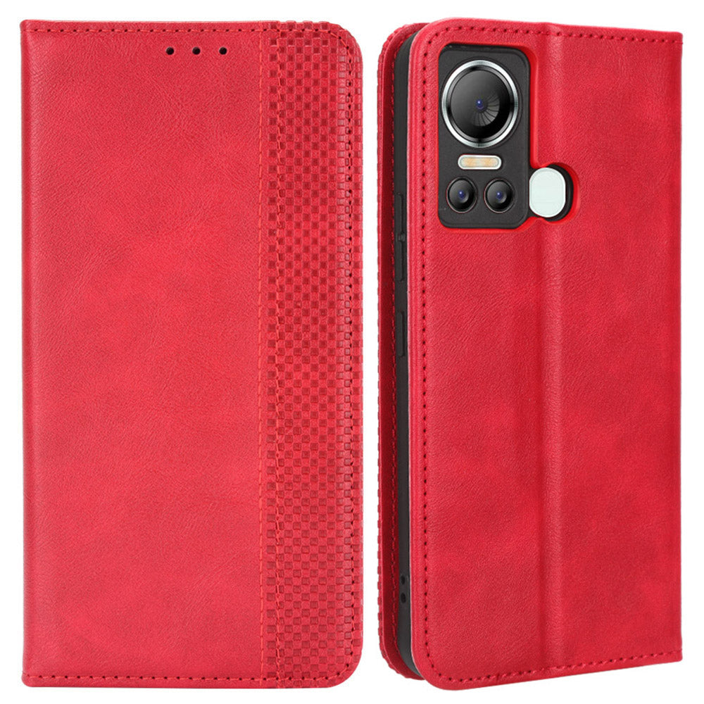 For Itel S18 / S663L / Vision 5 Retro PU Leather Wallet Phone Case Magnetic Absorption Folding Stand Cover