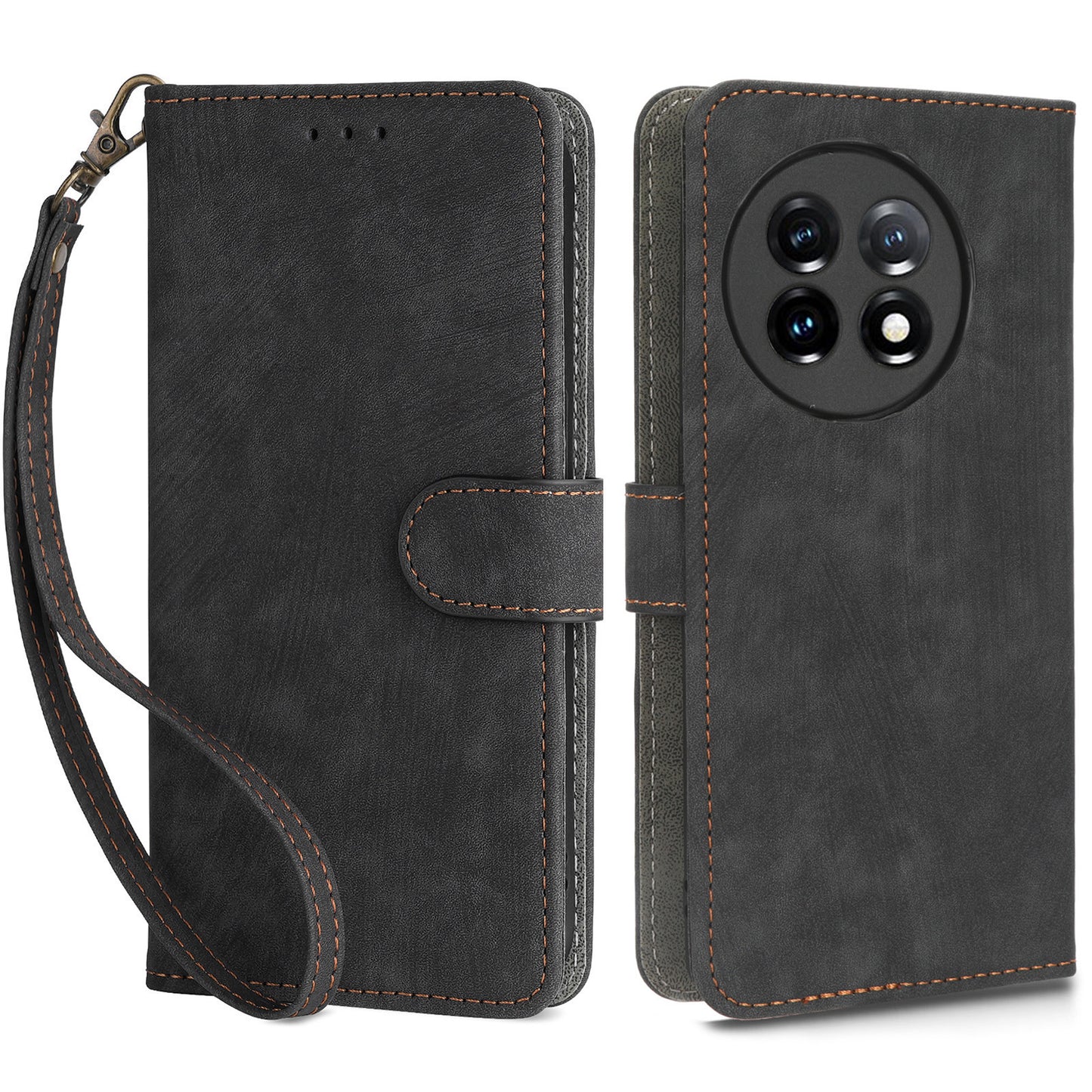 For OnePlus Ace 2 5G / 11R 5G Wallet Case RFID Blocking Leather Stand Phone Cover with Strap